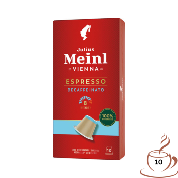 Julius Meinl Inspresso Espresso Decaf 8, koffeinfrei, Nespresso-kompatibel, kompostierbar, 10 Kaffeekapseln